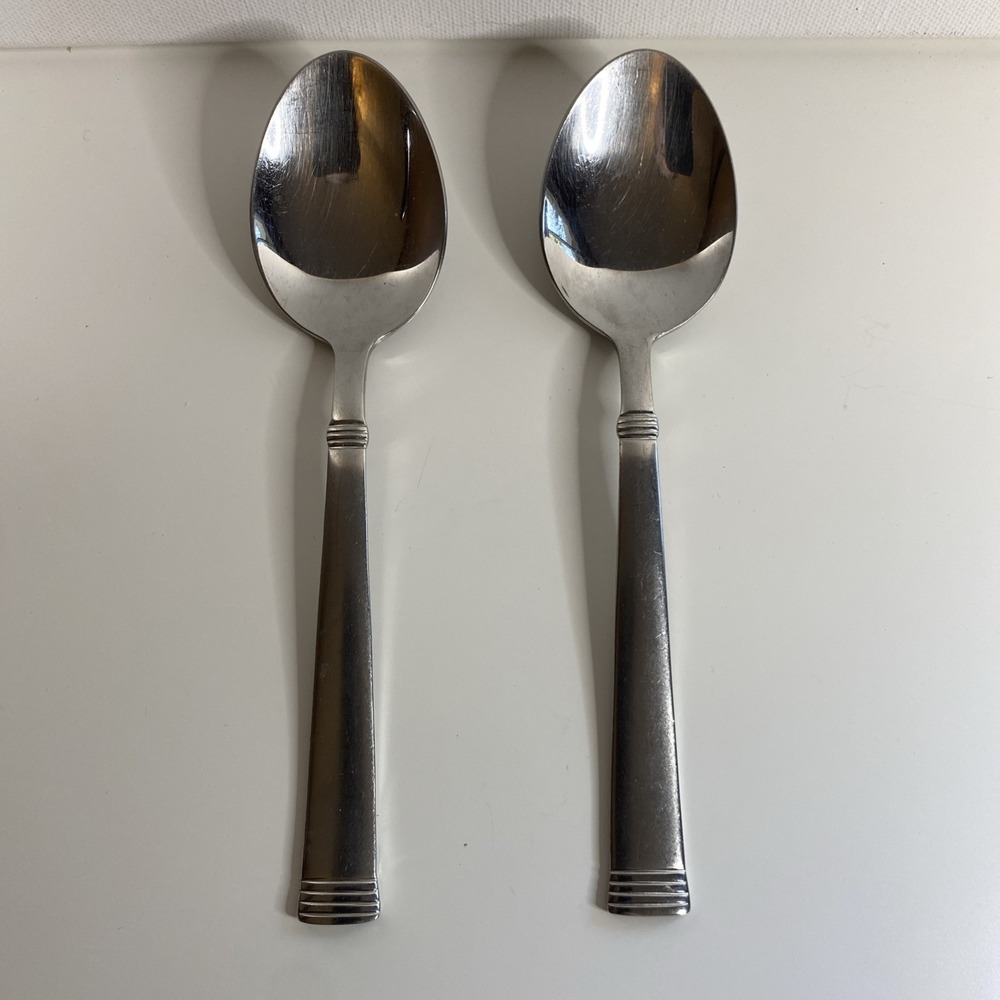 Wallace 18/10 stainless Napoli Glossy lot of 2  Oval Soup Spoons